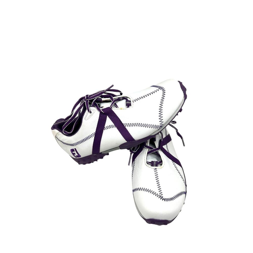 Foot Joy M Project Golf Shoe Women's Size 6.5M White/Purple Soft Spike